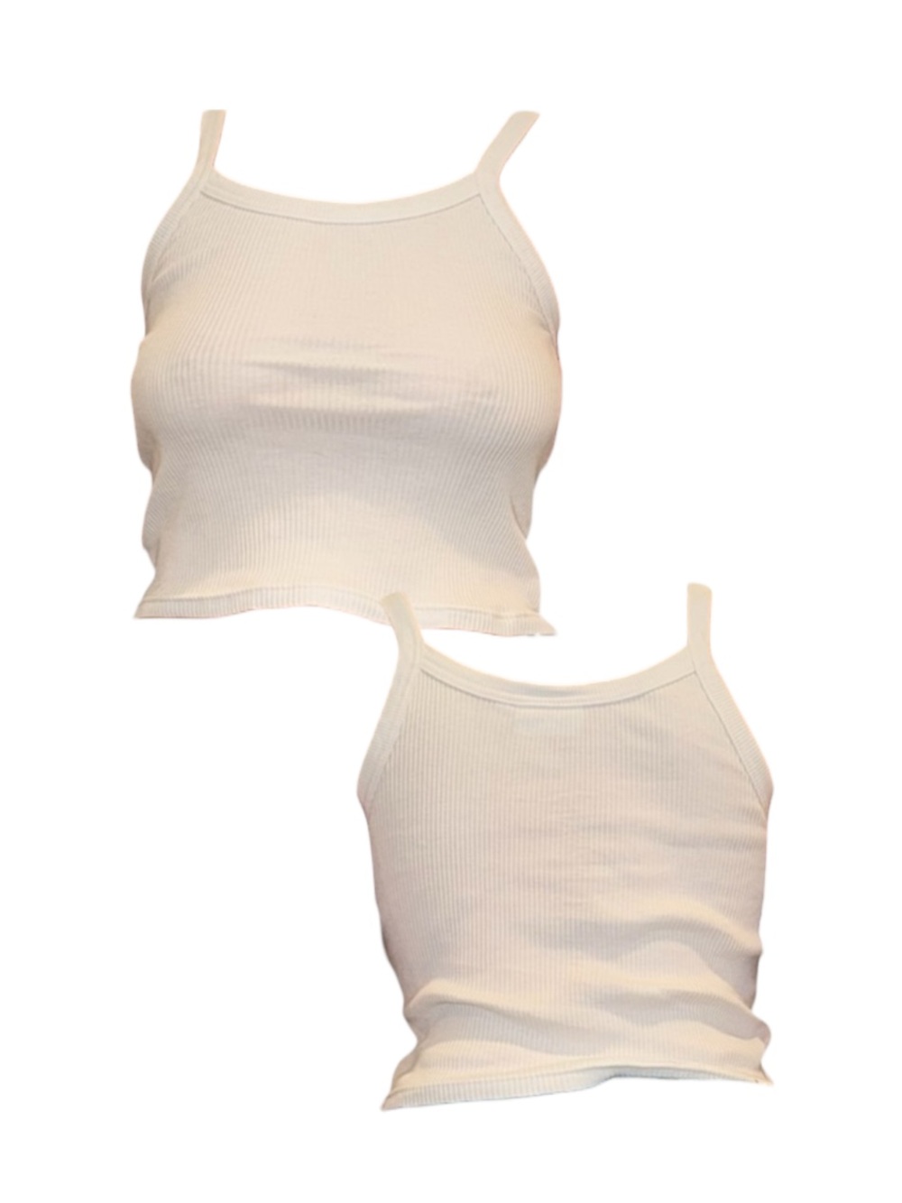 Weekday White Ribbed Crop Tank